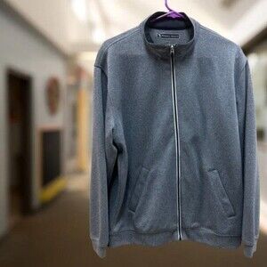 Pebble Beach Full Zip Polyester Jacket Men's Medium Gray Performance